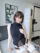 Coser小姐姐 白银81 NO.004 黑色包臀裙