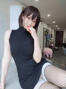 Coser小姐姐 白银81 NO.004 黑色包臀裙